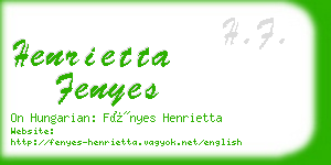 henrietta fenyes business card